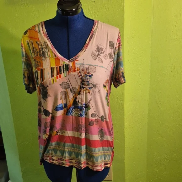 Johnny Was Womens Angelica Stripe 95% ,bamboo/5% Spandex.(#1691) Sz.L #J17121C - Picture 8 of 12